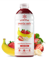 Smartfruit Strawberry Bananza + Oat Fiber – 100% Real Fruit Purée with Strawberries & Banana – Great for Smoothies, Juice, Yogurt, Cocktails, Teas & More – High in Vitamin C – 48oz