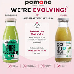 Pomona Organic Juices Pure Cucumber Juice, 8.4 Ounce Bottle (Pack of 12), Cold Pressed Organic Juice, Non-GMO, No Sugar Added, Not from Concentrate, Gluten Free, Kosher Certified, Preservative Free