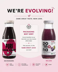 Pomona Organic Pure Black Cherry Juice, Cold Pressed Organic Juice, Non-GMO, No Sugar Added, Not from Concentrate, Gluten Free, Kosher Certified, Preservative Free 8.4 Ounce (Pack of 12),