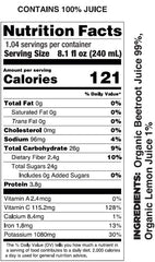 Pomona Organic Cold Pressed Beet Juice, Non-GMO, No Sugar, Gluten Free, Kosher, Preservative Free - Pack of 24, 8.4 oz
