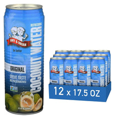 Amy & Brian Non-GMO Coconut Water, Original, 17.5 Fl Oz (Pack of 12)