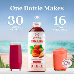 Smartfruit Summer Strawberry + Antioxidants – 100% Real Fruit Purée with Strawberries, Apple & Pineapple – Great for Smoothies, Juice, Yogurt, Cocktails, Teas & More – 48oz