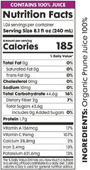 Pomona Organic Juices Pure Prune Juice, 8.4 Ounce Bottle (Pack of 12), Cold Pressed Organic Juice, Non-GMO, No Sugar Added, Not from Concentrate, Gluten Free, Kosher Certified, Preservative Free